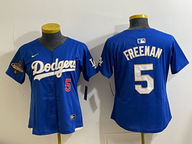 Women 2026 Los Angeles Dodgers #5 Freeman Blue Game Nike MLB Jersey 005